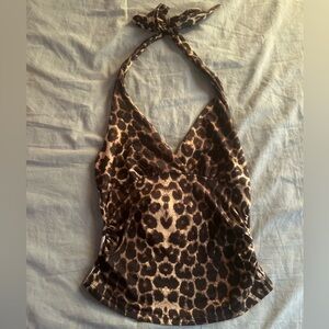 cheeta print halter top.